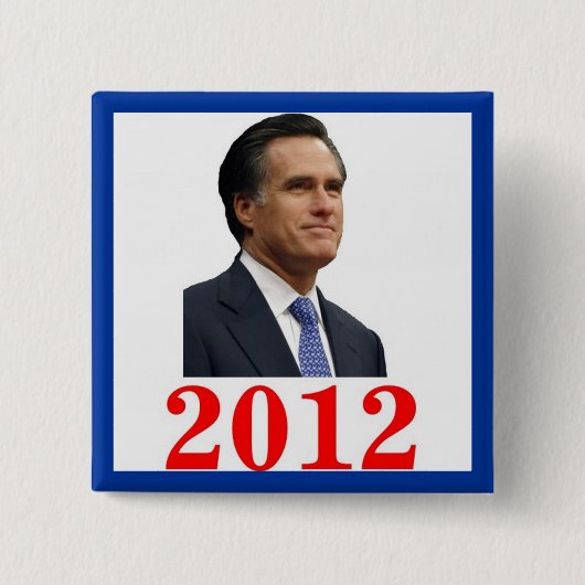 Mitt Romney 2012 Knop Vierkante Button 5,1 Cm (Voorkant)