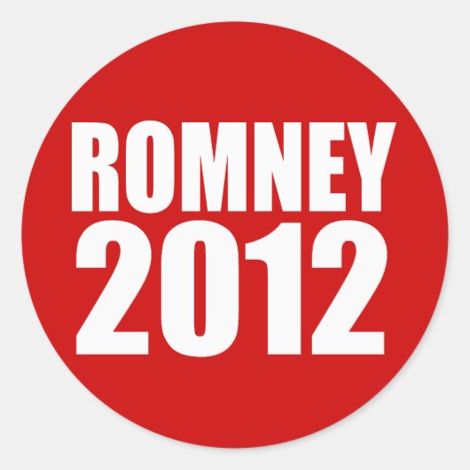 MITT ROMNEY 2012 RONDE STICKER (Voorkant)
