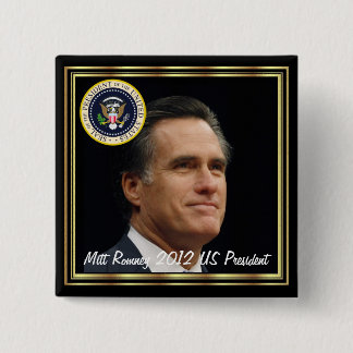MITT ROMNEY 2012 US PRESIDENT VIERKANTE BUTTON 5,1 CM