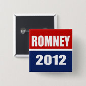 MITT ROMNEY 2012 VIERKANTE BUTTON 5,1 CM (Voorkant /achterkant)