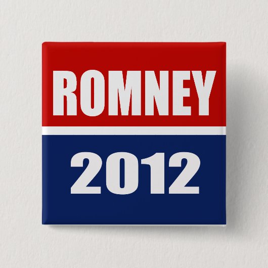 MITT ROMNEY 2012 VIERKANTE BUTTON 5,1 CM (Voorkant)