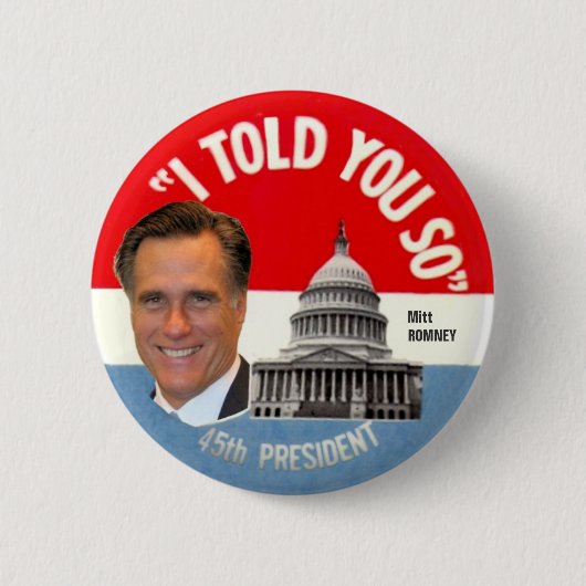 Mitt Romney 45e President Ronde Button 5,7 Cm (Voorkant)