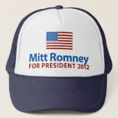 Mitt Romney American Flag Trucker Pet (Voorkant)