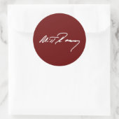 MITT ROMNEY AUTOGRAPH WHITE.png Ronde Sticker (Tas)