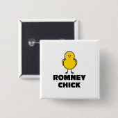 Mitt Romney Chick Vierkante Button 5,1 Cm (Voorkant /achterkant)