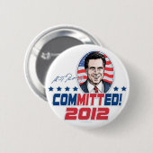 Mitt Romney ComMITTed 2012 Gear Ronde Button 5,7 Cm (Voorkant /achterkant)