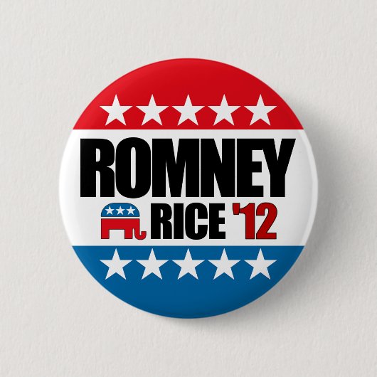 Mitt Romney Condi Rice 2012 Ronde Button 5,7 Cm (Voorkant)