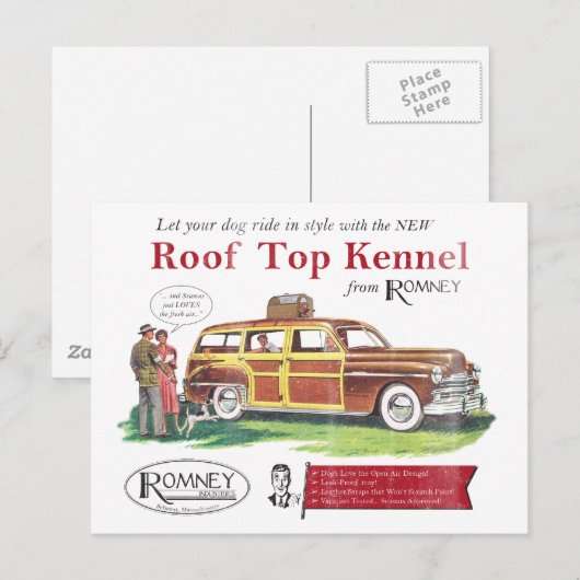  Mitt Romney Dog Retro Ad Briefkaart (Voorkant / Achterkant)