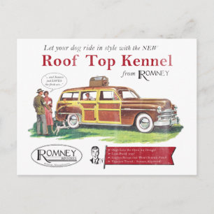  Mitt Romney Dog Retro Ad Briefkaart