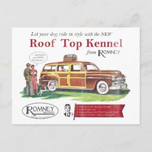  Mitt Romney Dog Retro Ad Briefkaart (Voorkant)