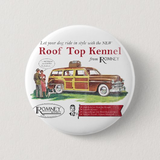 Mitt Romney Dog Retro Ad Ronde Button 5,7 Cm (Voorkant)