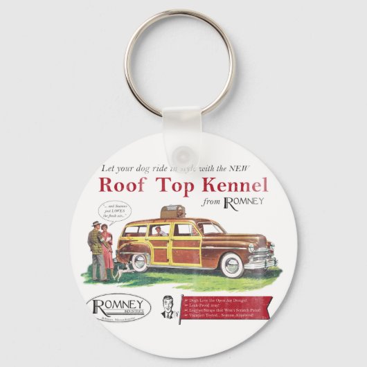 Mitt Romney Dog Retro Ad Sleutelhanger (Voorkant)