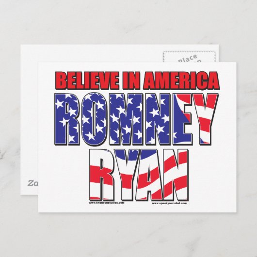 Mitt Romney en Paul Ryan Briefkaart (Voorkant / Achterkant)