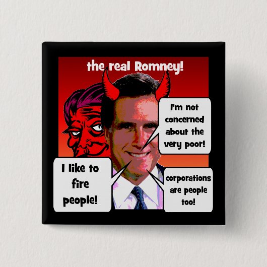 Mitt Romney gaffs Vierkante Button 5,1 Cm (Voorkant)