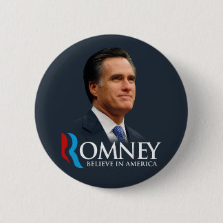Mitt Romney gelooft in Donkerblauwe het Portret Ronde Button 5,7 Cm