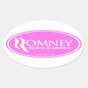Mitt Romney geloven in Amerika (roze ovale Sticker