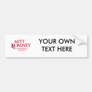Mitt Romney gesponsord door de top 1 percent.png Bumpersticker