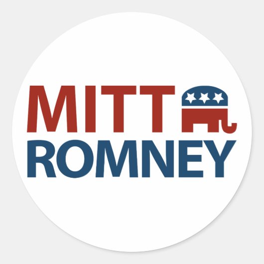 Mitt Romney GOP Ronde Sticker (Voorkant)