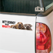 MITT ROMNEY HEEFT WAT GEDAAN! Dog on Roof BUMPERST Bumpersticker (Op Truck)