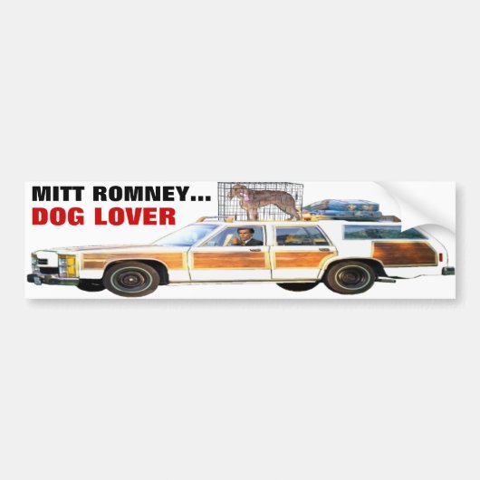 MITT ROMNEY... HONDENLIEFHEBBER BUMPERSTICKER (Voorkant)
