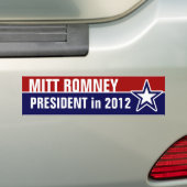 Mitt Romney in 2012 Bumpersticker (Op auto)