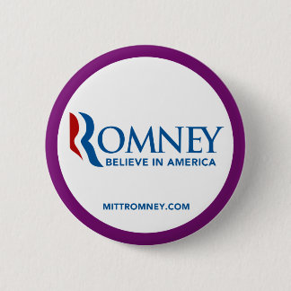 Mitt Romney Logo gelooft in de Amerikaanse Paarse  Ronde Button 5,7 Cm