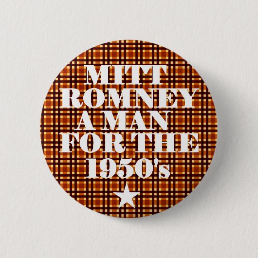 Mitt Romney Man voor de jaren vijftig Ronde Button 5,7 Cm (Voorkant)