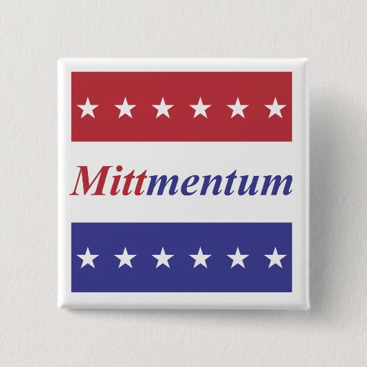 Mitt Romney "Mittmentum" knoop Vierkante Button 5,1 Cm (Voorkant)