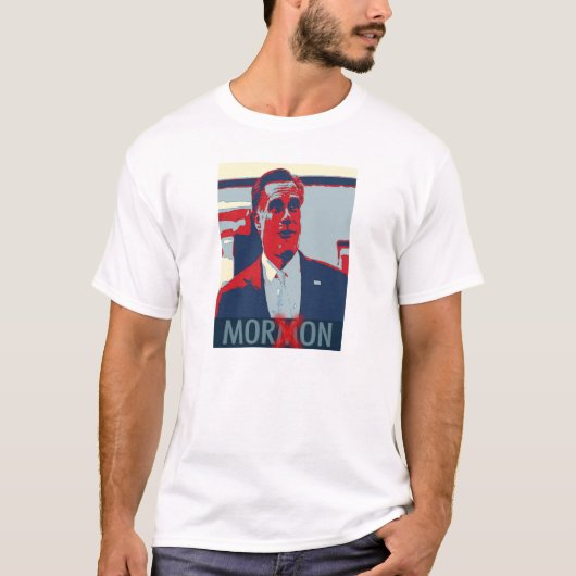 Mitt Romney Mormon Moron T-Shirt (Voorkant)