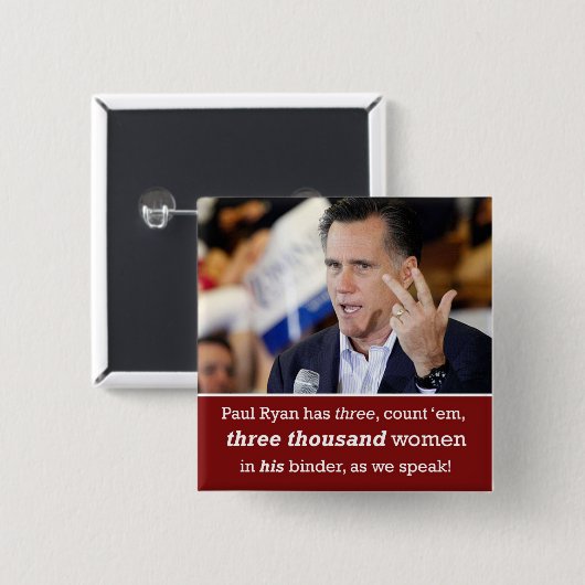 Mitt Romney "Multomap vol vrouwen" Button (Voorkant /achterkant)