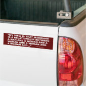 Mitt Romney over het homohuwelijk Bumpersticker (Op Truck)