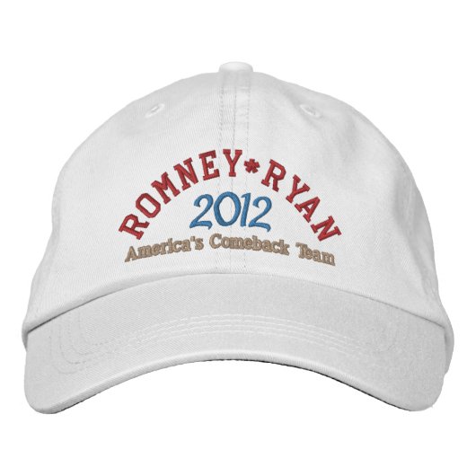 Mitt Romney Paul Ryan 2012 Geborduurde Pet (Voorkant)