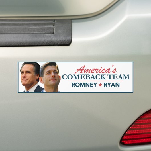 Mitt Romney Paul Ryan America's Comeback Team Bumpersticker (Op auto)
