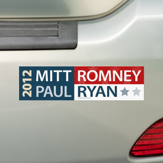Mitt Romney Paul Ryan Bumpersticker (Op auto)