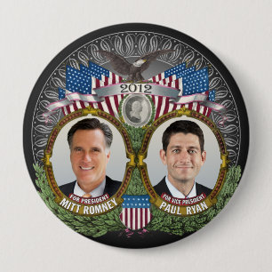 Mitt Romney Paul Ryan Foto Ronde Button 4,0 Cm