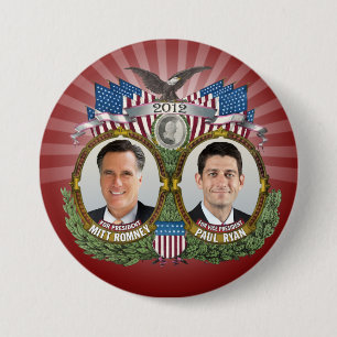 Mitt Romney Paul Ryan Foto Ronde Button 7,6 Cm