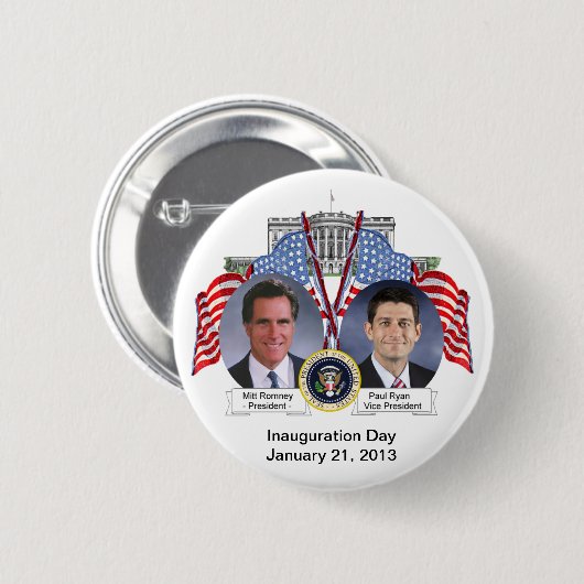 Mitt Romney Paul Ryan Inauguration Day Button (Voorkant /achterkant)