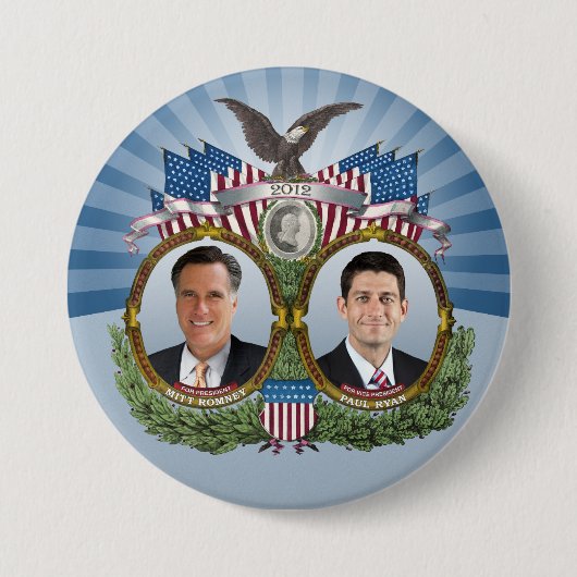 Mitt Romney Paul Ryan Jugate Ronde Button 7,6 Cm (Voorkant)