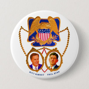 Mitt Romney & Paul Ryan voor 2012 Ronde Button 7,6 Cm