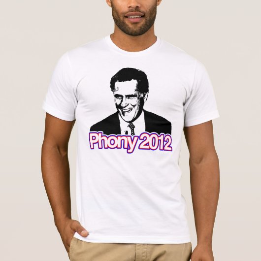 Mitt Romney - Phony 2012 T-shirt (Voorkant)