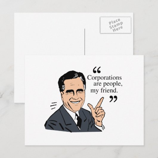 Mitt Romney Quotes, kleur Briefkaart (Voorkant / Achterkant)