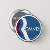 Mitt Romney "R" Logo Circle (blauw) Ronde Button 5,7 Cm (Voorkant /achterkant)