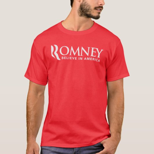 Mitt Romney "R" Logo gelooft in Amerika 2012 T-shirt (Voorkant)