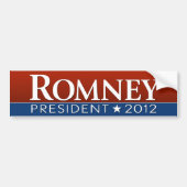 Mitt Romney - rood wit blauw ontwerp Bumpersticker (Voorkant)