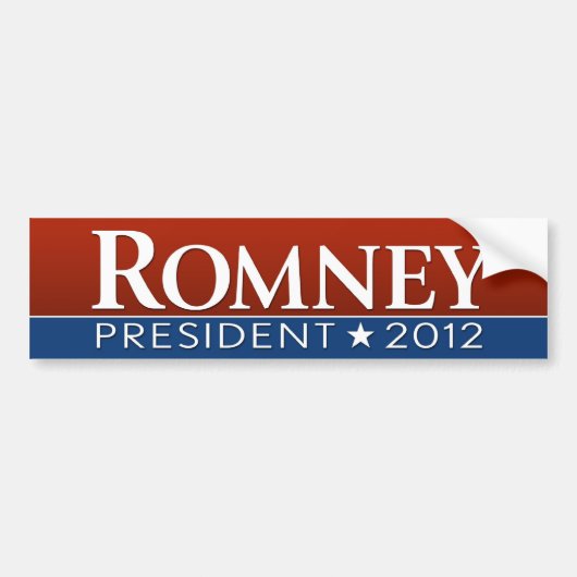 Mitt Romney - rood wit blauw ontwerp Bumpersticker (Voorkant)