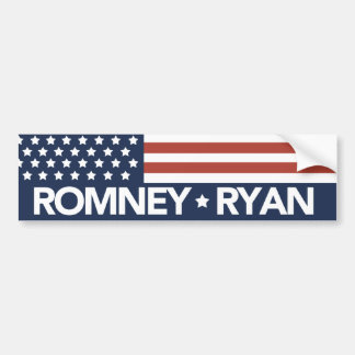 Mitt Romney Ryan Flag Bumpersticker 2012