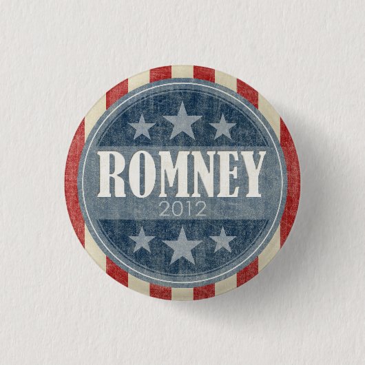 Mitt Romney -  sterren en strepen Ronde Button 3,2 Cm (Voorkant)