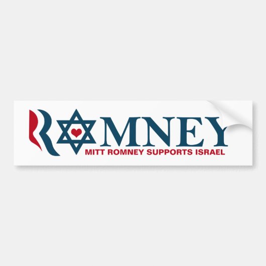 Mitt Romney steunt Israël Bumpersticker (Voorkant)