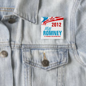 Mitt Romney Vierkante Button 5,1 Cm (In situ)