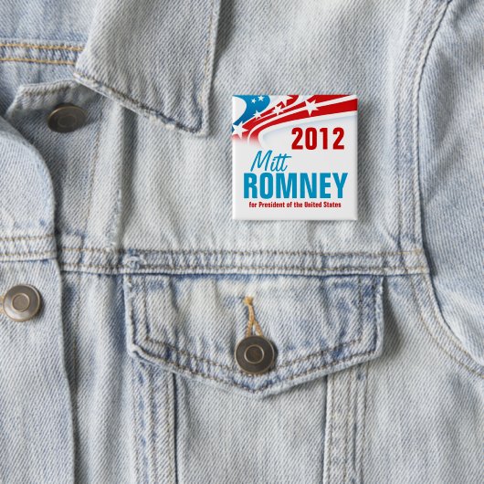 Mitt Romney Vierkante Button 5,1 Cm (In situ)